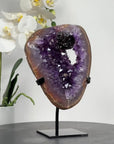 Natural Amethyst Geode with Black Hematite Formation - MWS1589