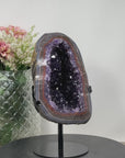 Natural Amethyst & Blue Agate Natural Crystal Geode - MWS0799