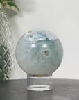 Green Sugar Quartz Sphere with Wooden Stand with uilt-in LED Light - SPH0140