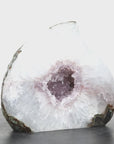 Quartz & Amethyst Stone Flame Crystal Carving Geode - FST0091