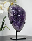 Natural Amethyst Cluster Specimen, Handmade Stand Included - MWS1596