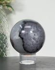 Quartz & Agate Sphere with Wooden Stand with uilt-in LED Light - SPH0138