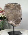 Gorgeous Natural Druzy Quartz Geode on Metal Stand - Sparkling Home Decor - MWS0893