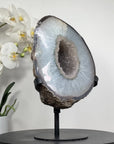 Large Natural Polished Quartz Geode with Druzy Crystals - MWS0069