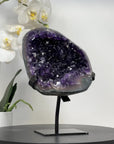 Deep Purple Natural Amethyst Geode, Stand Included - MWS1732