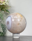 Natrual Quartz & Agate Sphere with Wooden Stand with uilt-in LED Light - SPH0143