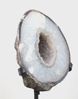 Large Natural Polished Quartz Geode with Druzy Crystals - MWS0069