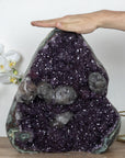 Unique Amethyst Cathedral with Stunning Calcite Formations and Jasper Shell - CBP0669