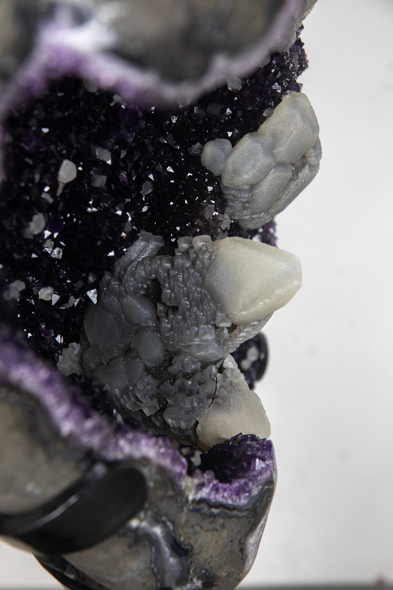 Unique Collection Grade Natural Amethyst with Rare Calcite Formation - AWS0958