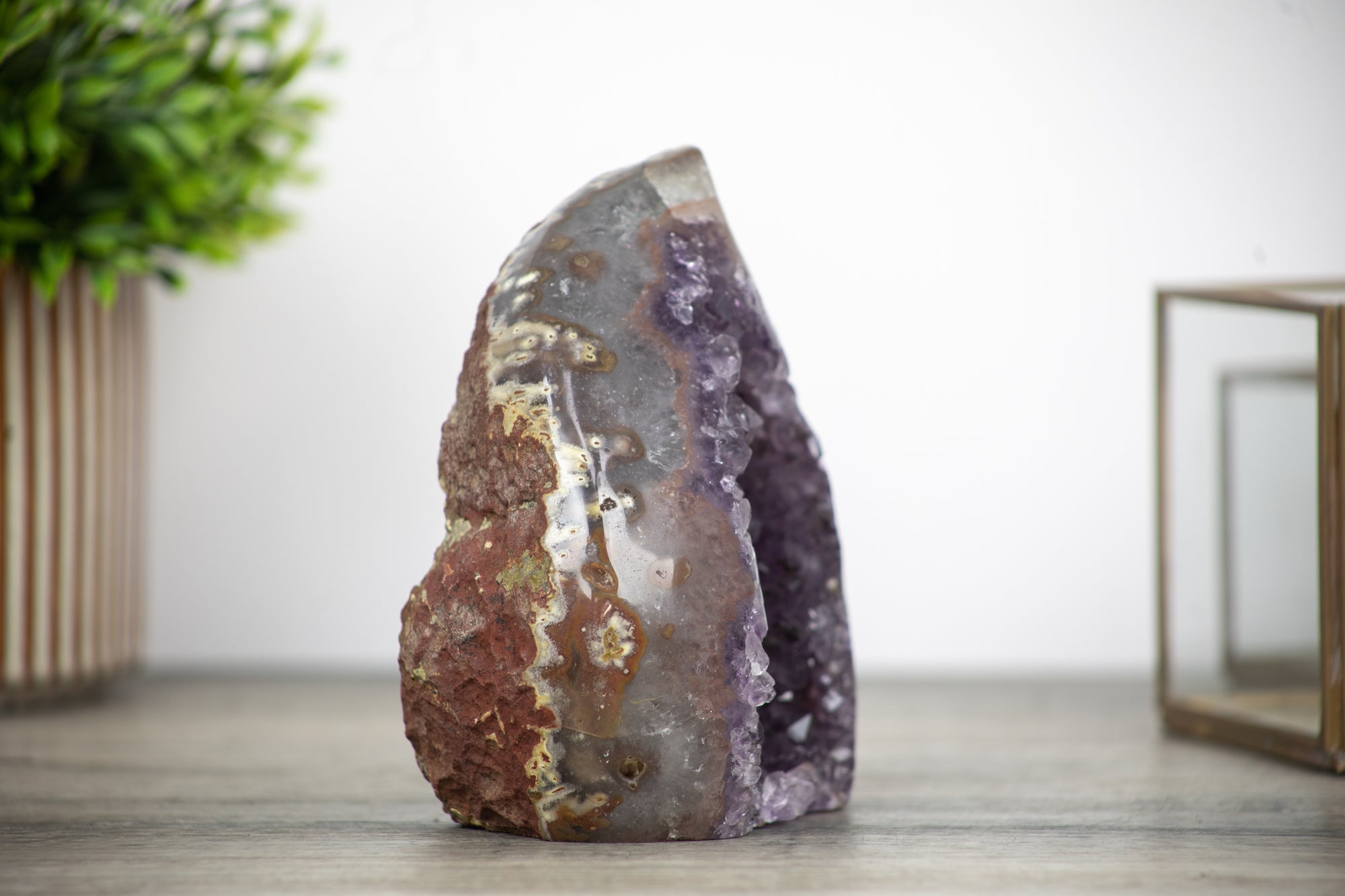 Amethyst &amp; Quartz Stone Flame Carving - FST0039