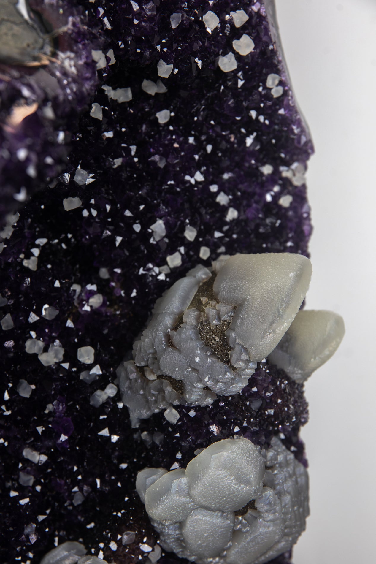 Unique Collection Grade Natural Amethyst with Rare Calcite Formation - AWS0958