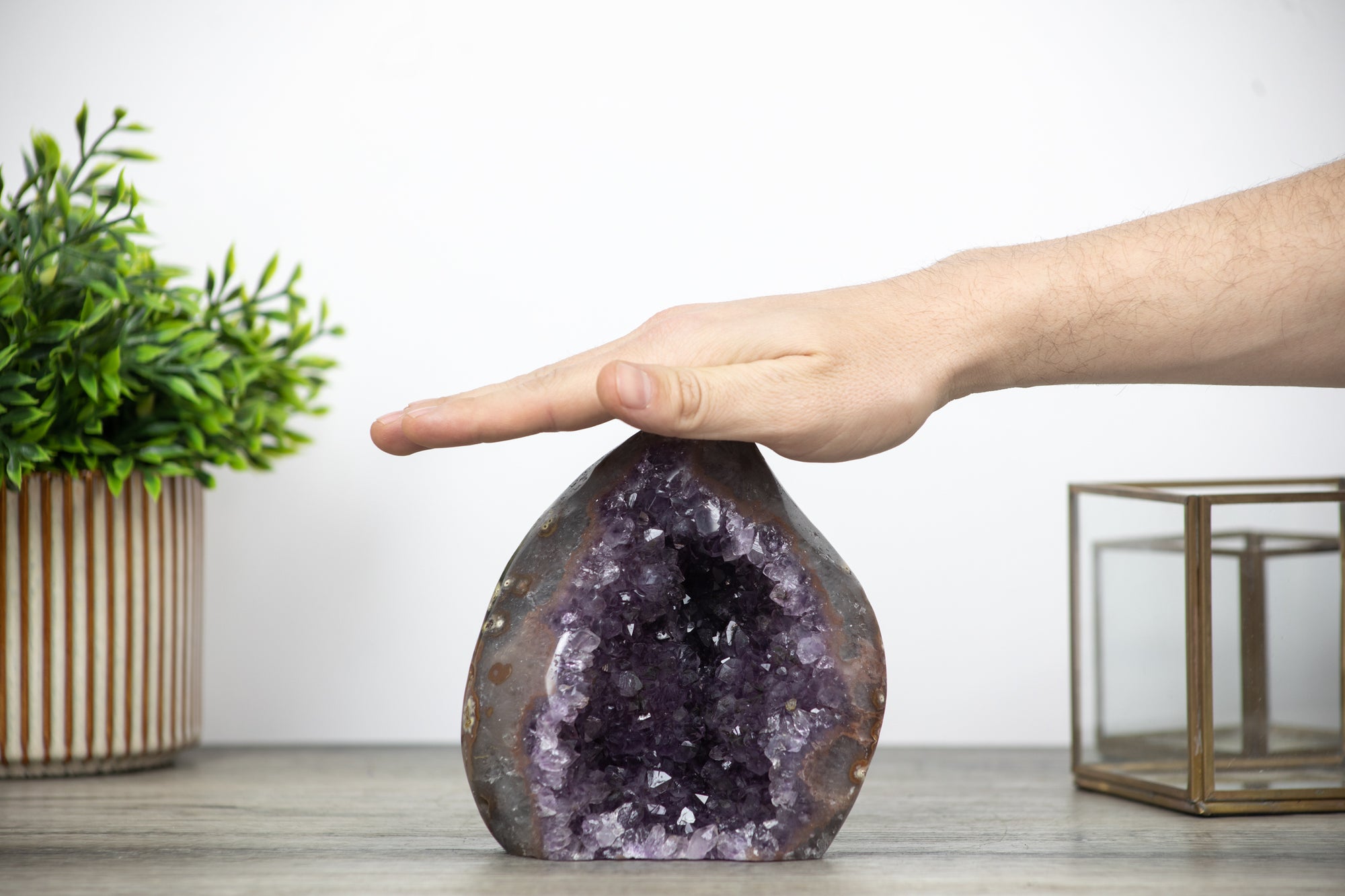 Amethyst &amp; Quartz Stone Flame Carving - FST0039