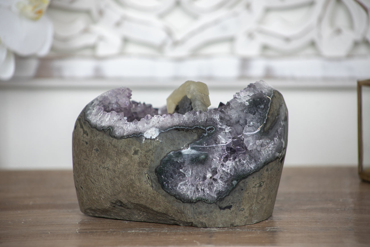 Stunning Amethyst Cluster with Calcite Crystal Formation - MSP0318