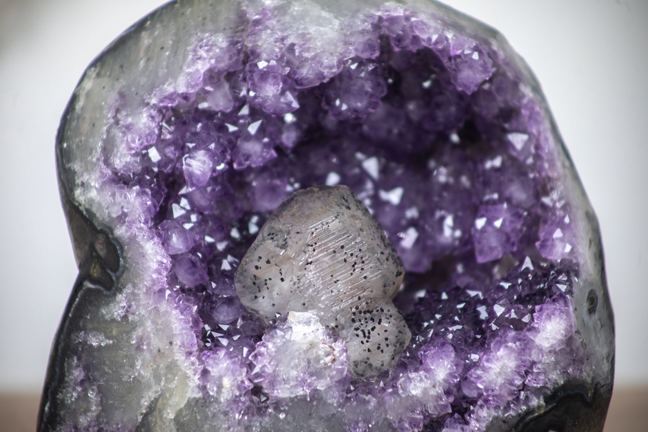 Amethyst Geode with Beautiful Calcite Crystal Specimen - MSP0178 - Southern Minerals 