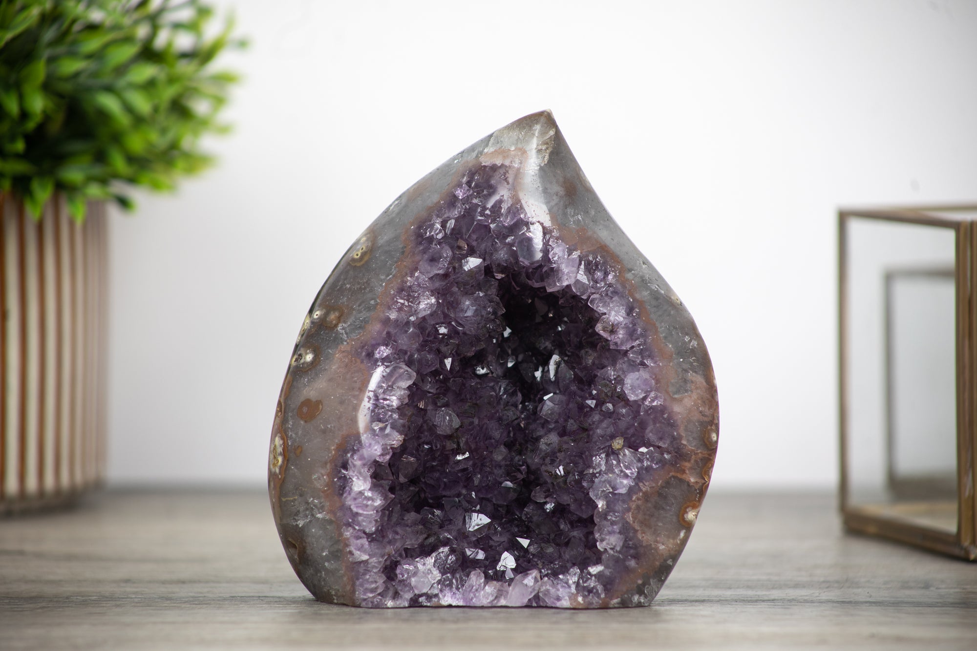 Amethyst &amp; Quartz Stone Flame Carving - FST0039